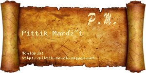 Pittik Marót névjegykártya